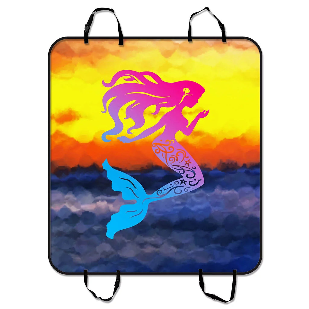 GCKG Mermaid Pet Car Seat Shield Pet Car Seat Protection Dog Car Seat Mat Hammock Cargo Mat Trunk Mat For Cars Trucks and SUV 54x60 inches