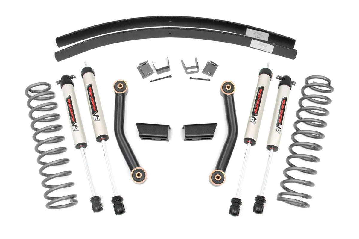 Rough Country 3" Lift Kit w/V2 Shocks for 1984-2001 Jeep Cherokee XJ - 670X70