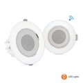 PYLE-HOME PDICBTL4 - 4’’ Bluetooth Ceiling / Wall Speakers, 2-Way Aluminum Frame Speaker Pair with Built-in LED Lights