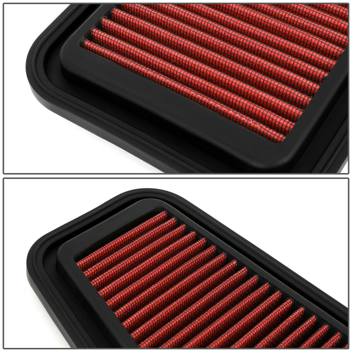 Teledu For 01-05 RAV4 Sport Utility 2.0L/2.4L Red Reusable Drop-In Dry Panel Air Filter