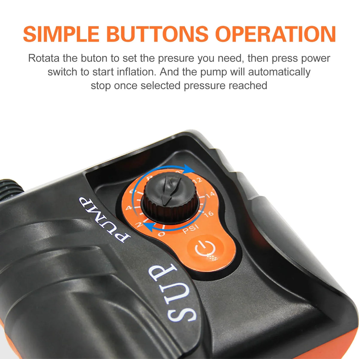 Reliable 16 PSI Electric Air Pump with 6 Nozzles for Inflatables and Ship at ammoon