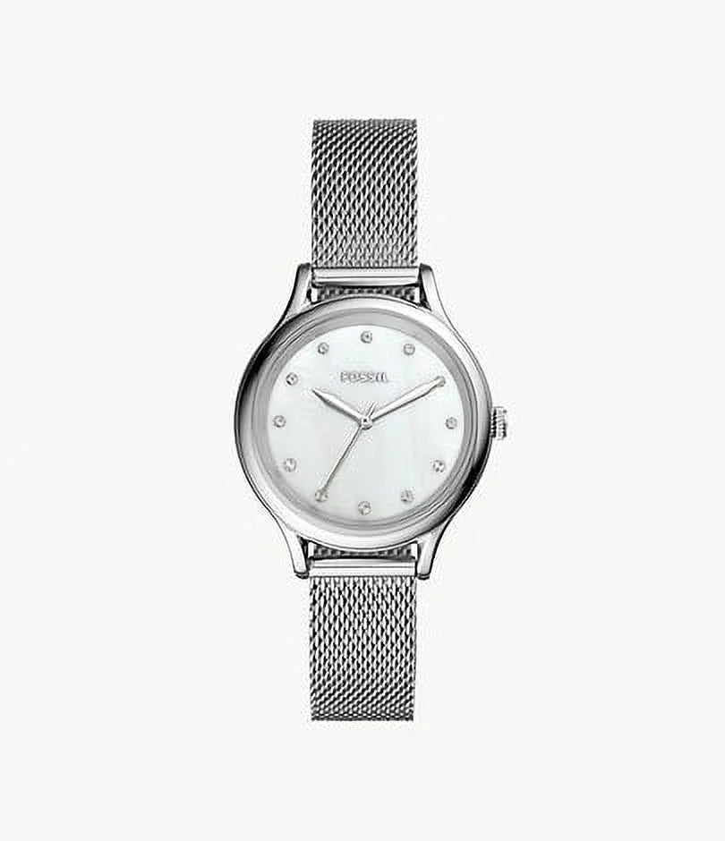 Fossil BQ3390 Laney Three-Hand Smoke Stainless Steel Women's Mesh Watch