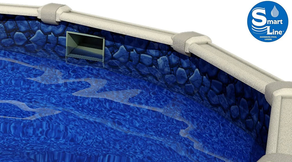 SmartLine Unibead Liner for 18' Round Swimming Pool | 54" Height | 25 Gauge | Boulder Swirl