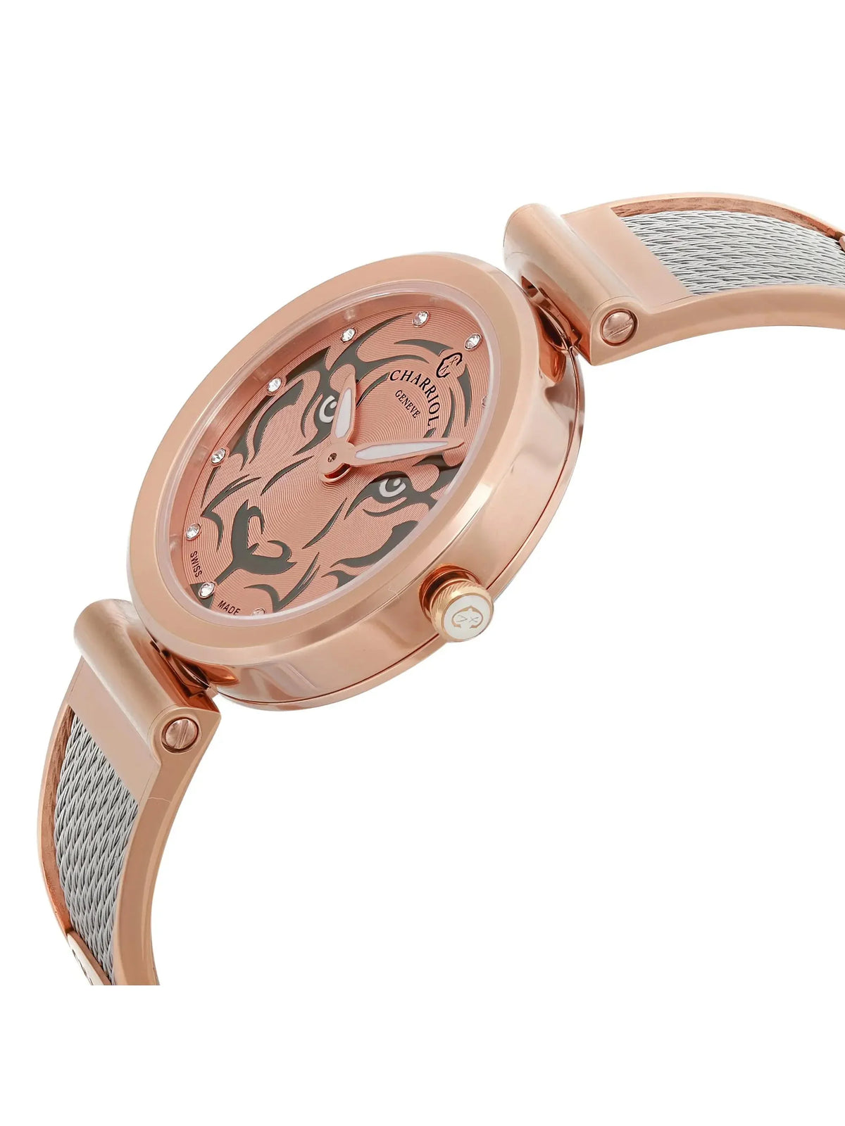 Pre-owned Charriol Forever Tiger Steel Ladies Watch FE32.102.029 (Like New)
