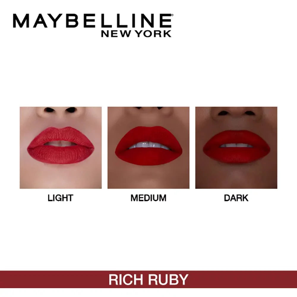 Maybelline Creamy Matte Lipstick, Matte Finish, (Pack of 2) - Rich Ruby & Divine Wine