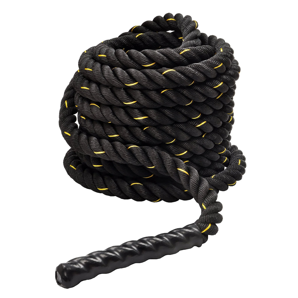 BalanceFrom Battle Rope 1.5 Inch Diameter Poly Dacron 30 FT Length, Heavy Ropes for Home Gym and Workout