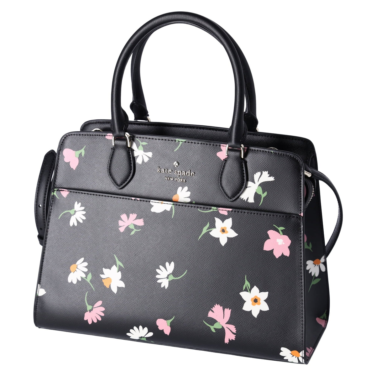Kate Spade New York Madison Floral Waltz Medium Satchel Black Multi