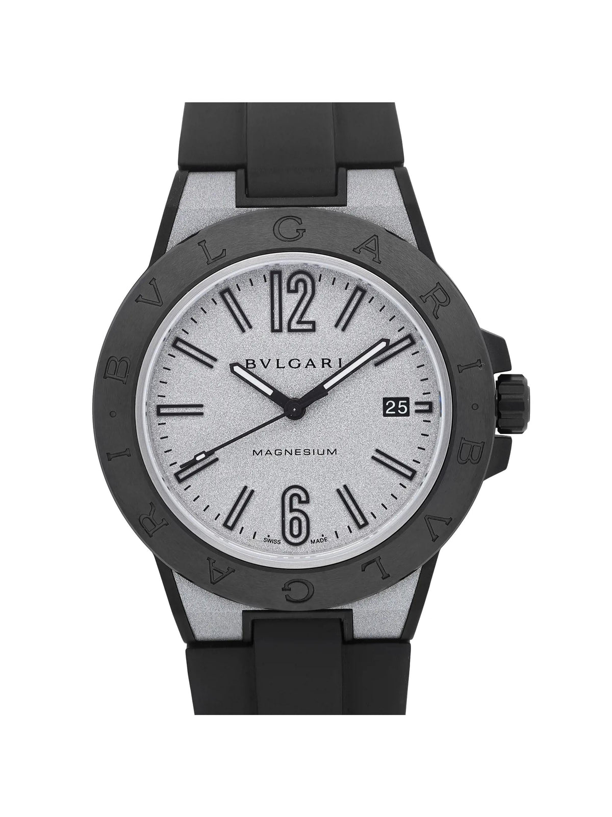 Bvlgari Diagono Magnesium 41mm Ceramic Silver Dial Automatic Mens Watch 102427