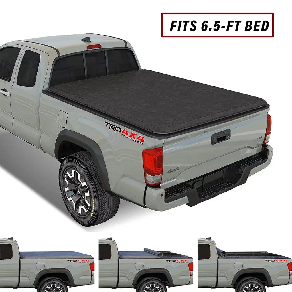 Kikito Vinyl Soft Roll-Up Tonneau Shield Truck Bed for 2007-2021 Tundra (Excl. Trail Edition) 6.5FT (78.7in) Bed (for Models With or Without The Deck Rail System)