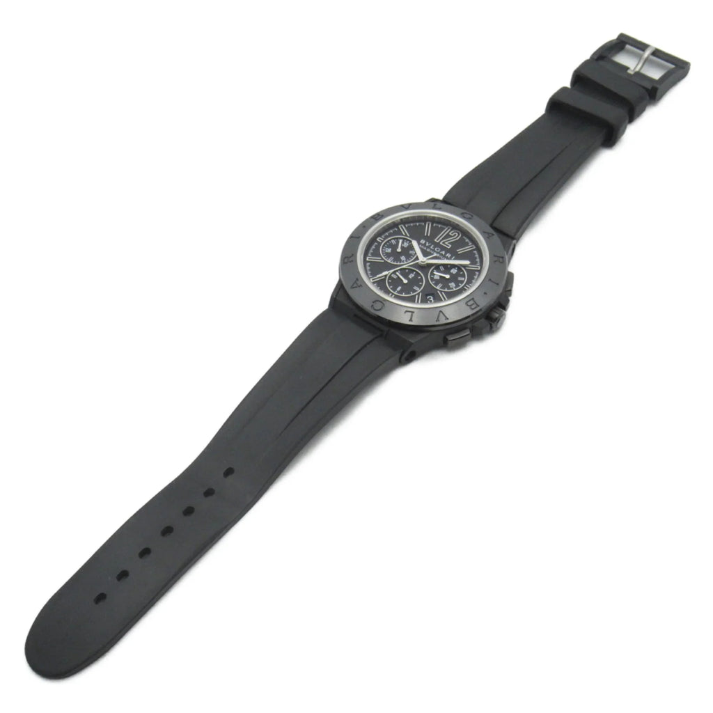 Pre-Owned BVLGARI Diagono Magnesium Chrono Wrist Watch watch Wrist Watch DG42SMCCH Mechanical Automatic Black Rubber belt mag DG42SMCCH (Good)