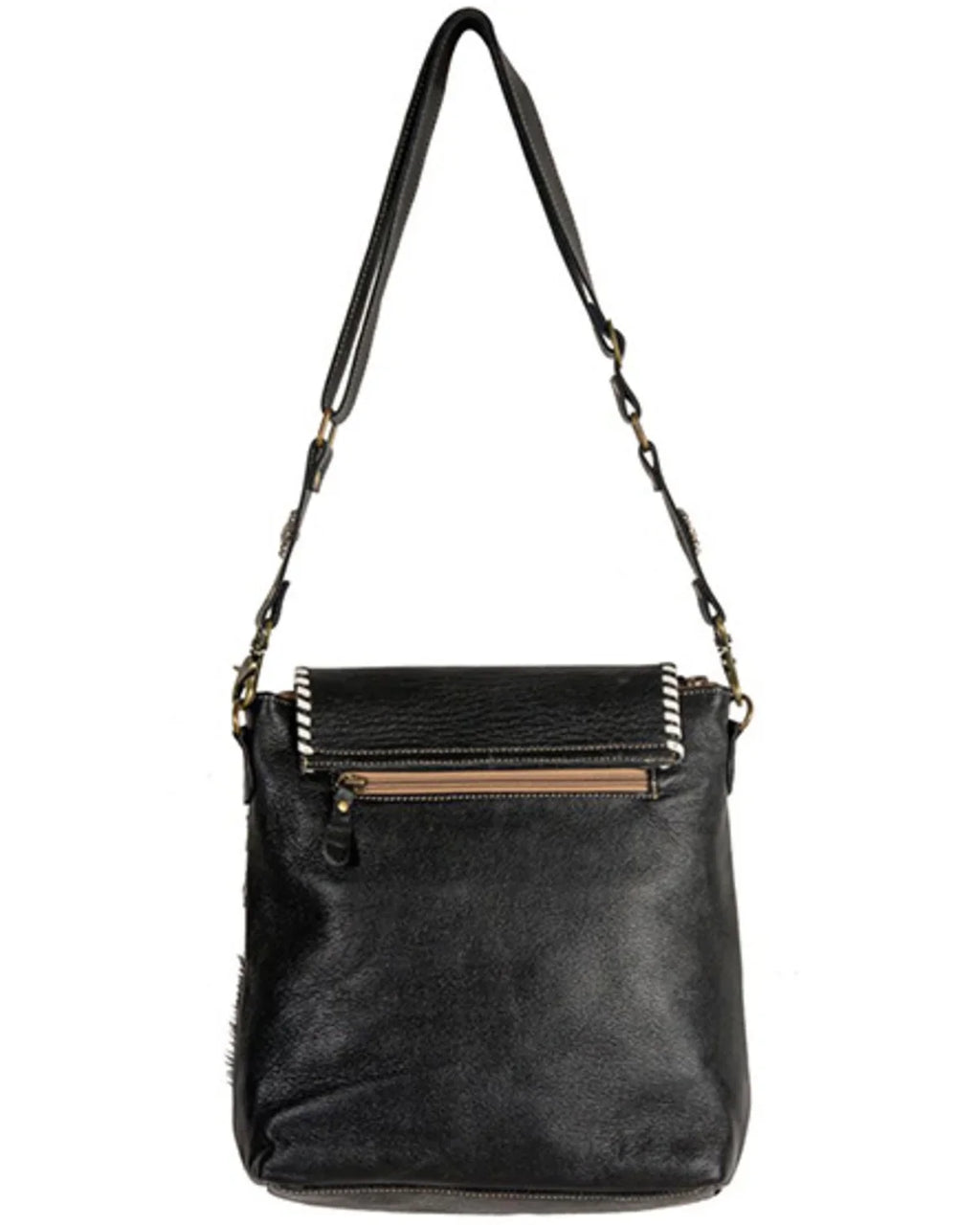 Myra Bag Women's Spirit Of The Herd Hand Tooled Crossbody Black One Size