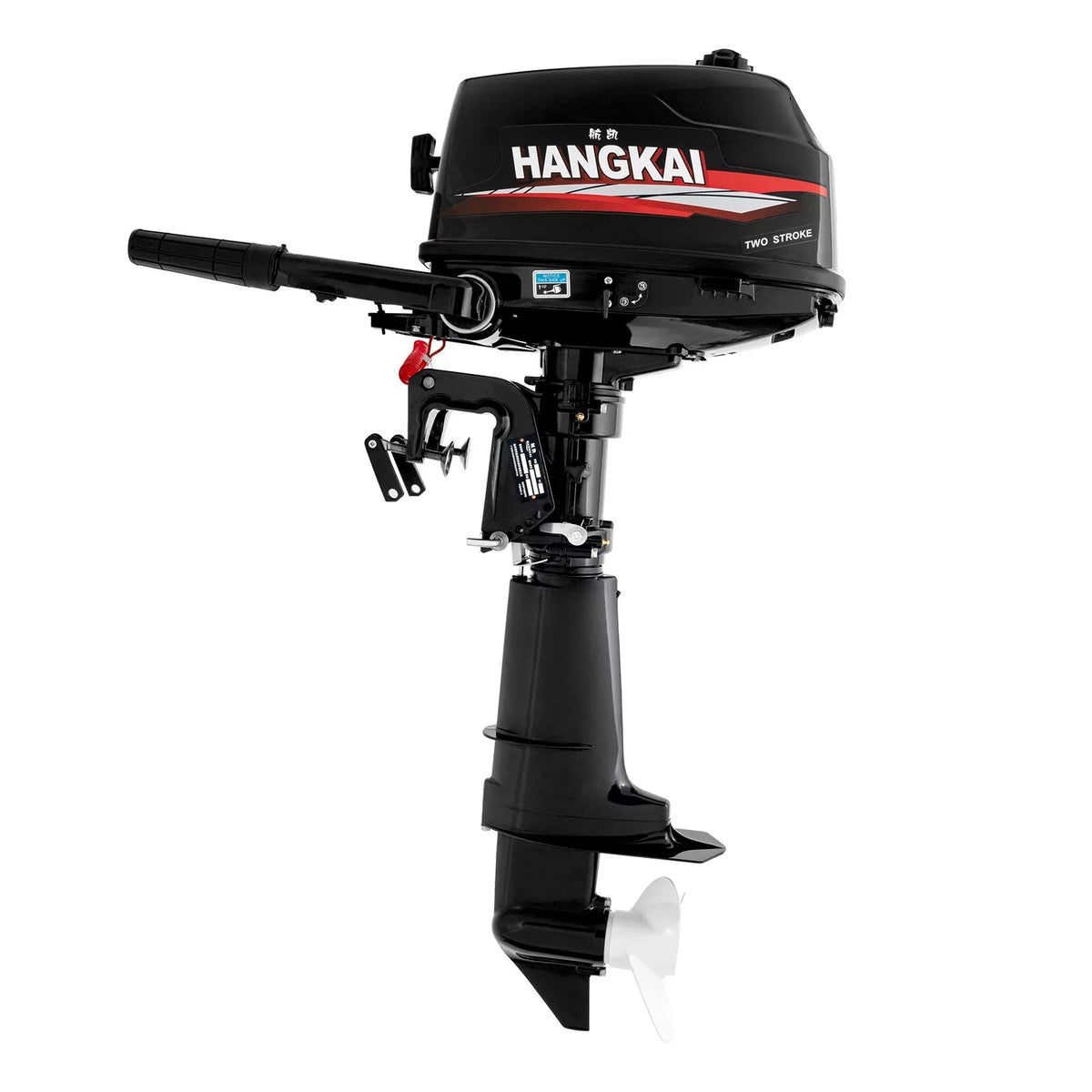 Anqidi 6HP 2 Stroke Outboard Motor, 102CC Single Cylinder Fishing Ship Engine Tiller Control Water Cooling System 4.4kW CDI