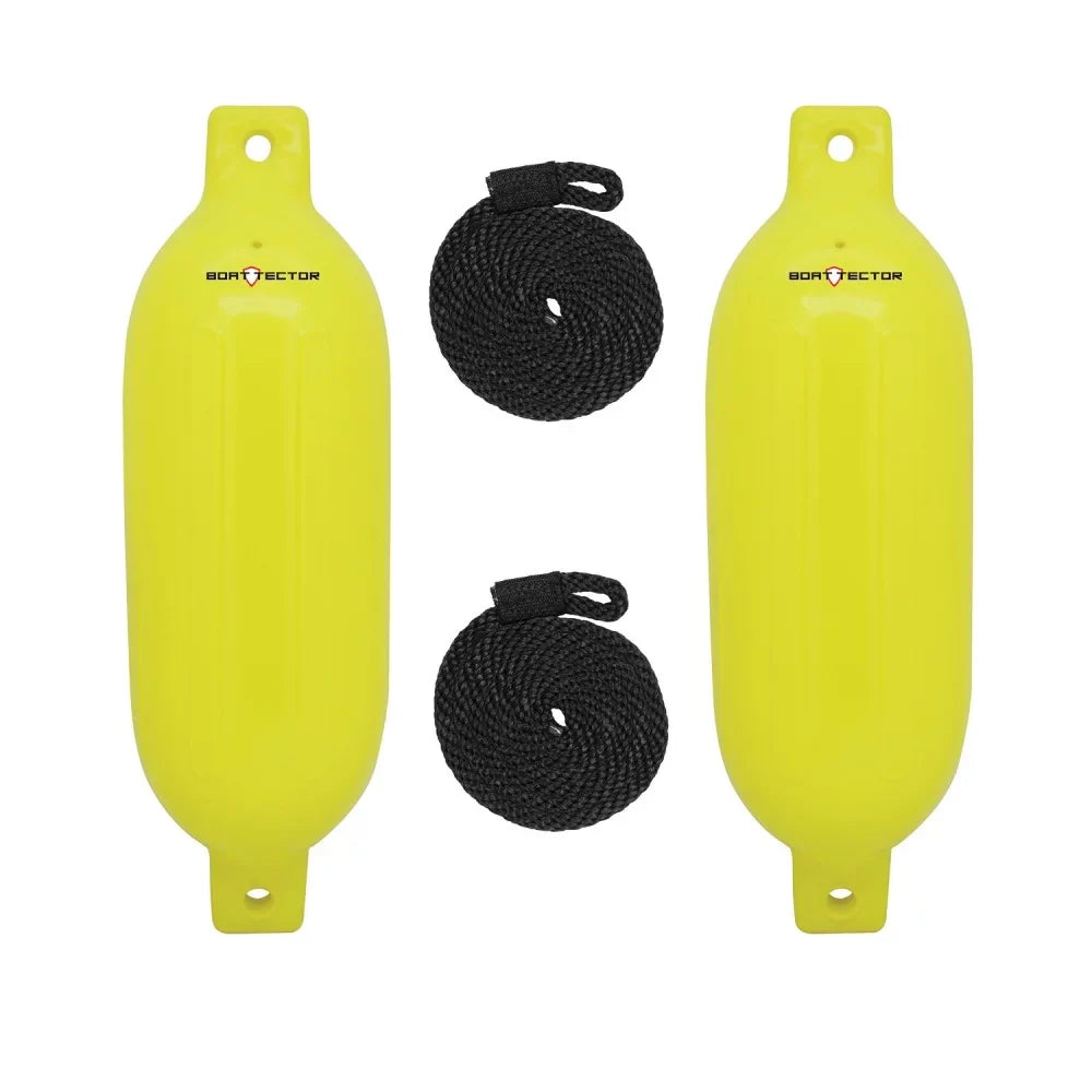 Extreme Max 3006.7599 Craft Inflatable Fender Value 2-Pack - 6.5" x 22", Neon Yellow