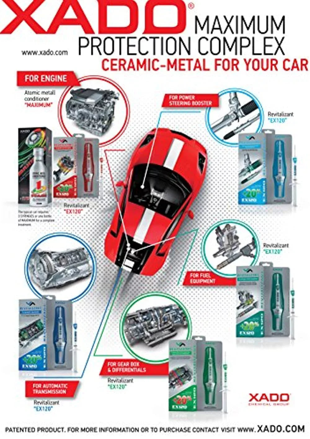 Xado Atomic Metal Conditioner Maximum with 1 Stage Revitalizant Treatment and Additive for Gasoline LPG and Diesel Engines