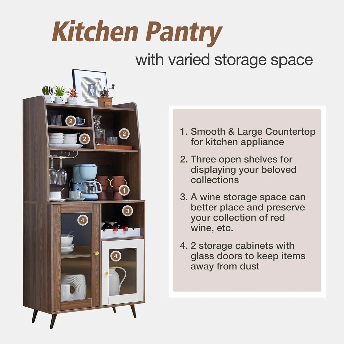 TJUNBOLIFE Locker Wine Rack Locker Cabinet Locker Multifunctional Cabinet Kitchen Cabinet Dining Room Cabinet with Mix of Cabinets and Shelves for Home Bedroom Living Room