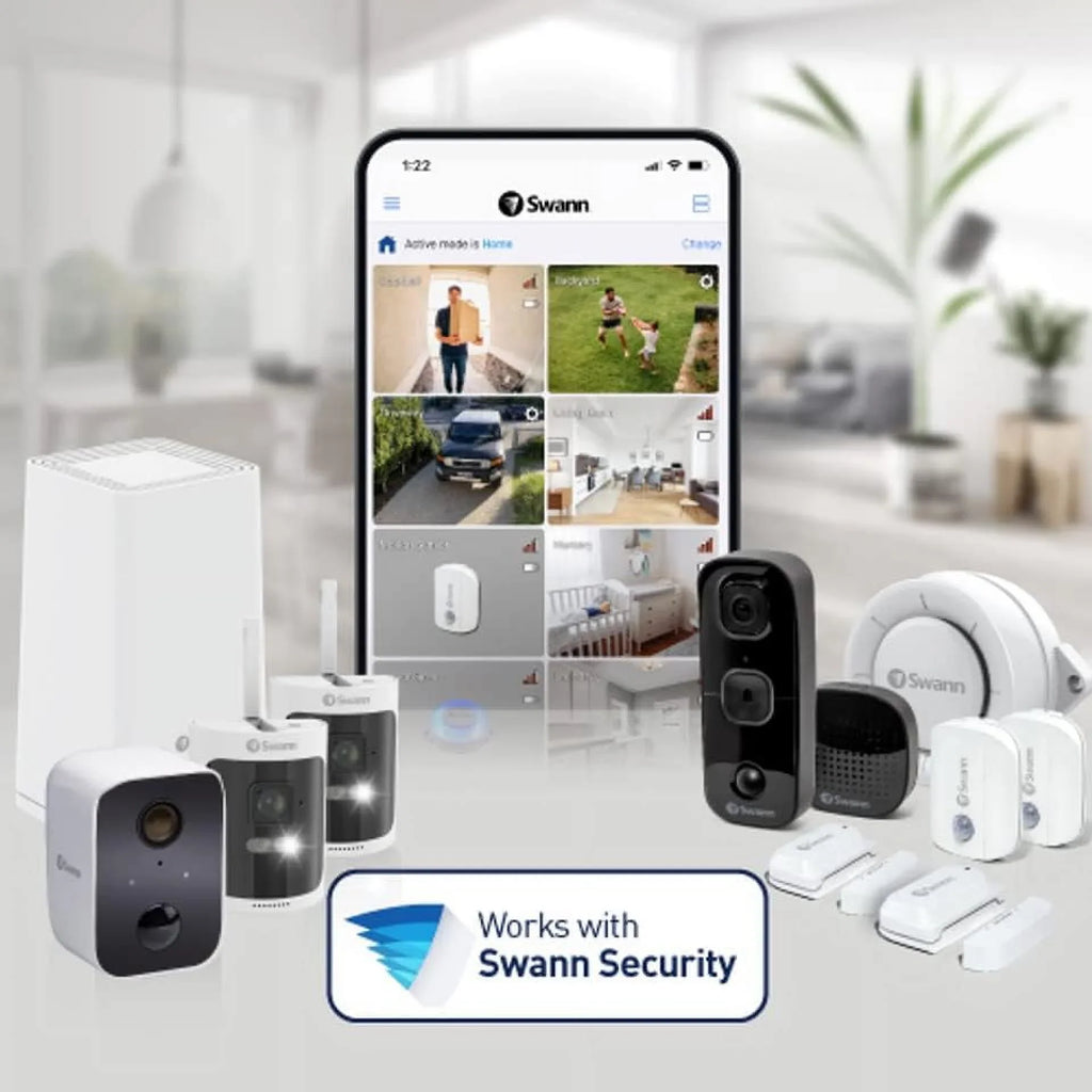 Swann Hardwired Indoor and Outdoor Smart-Enabled DVR Security Camera System