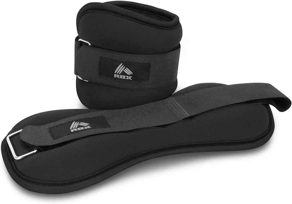 RBX Ankle and Wrist Weights for Women and Men - Velcro Straps, Made for Jogging, Walking, Resistance Training, and Physical Therapy (Set of 2) - Soft Touch Fabric