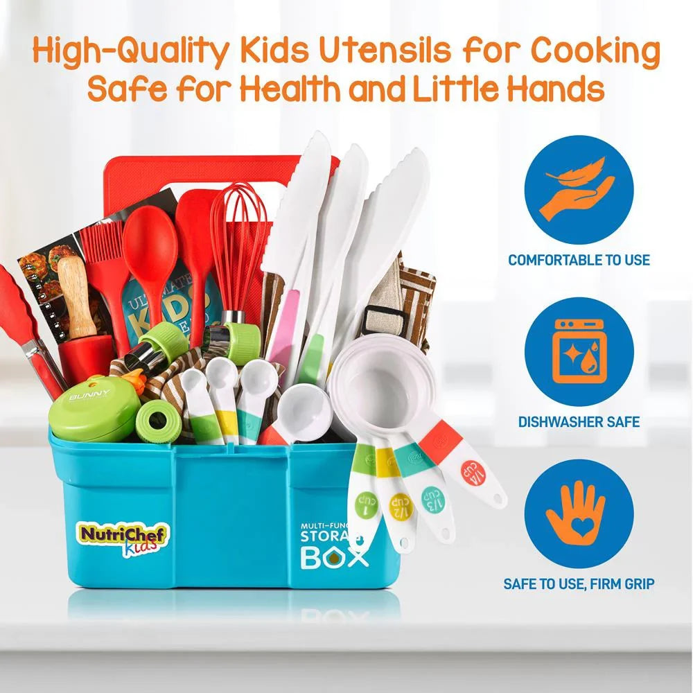 NutriChef Kids Cooking & Baking Set Complete Set for Girls & Boys, Includes Little Chef's Apron