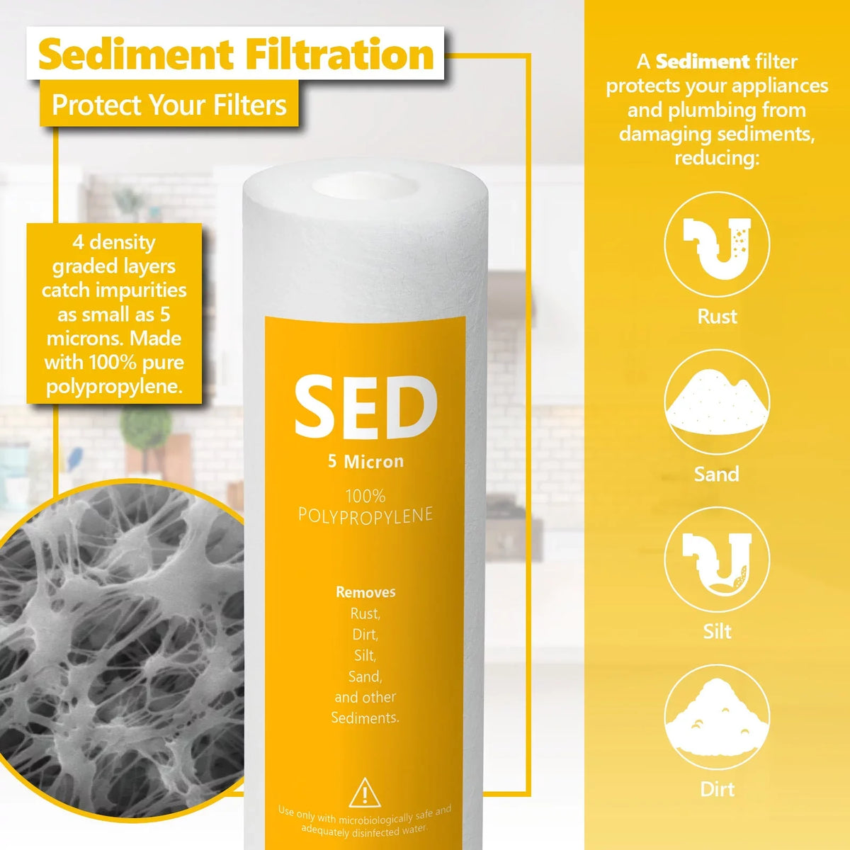 Express Water – 2 Year Deionization Reverse Osmosis System Replacement Filter Set – 20 Filters with 50 GPD RO Membrane – 10 inch Size Water Filters