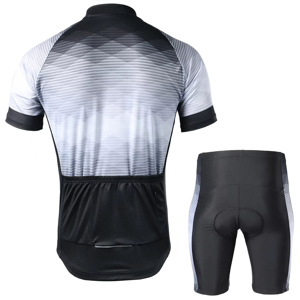 Lixada Men Cycling Jersey Breathable Short Sleeve Bike Shirt and Padded Shorts MTB Bicycle Clothing Suit