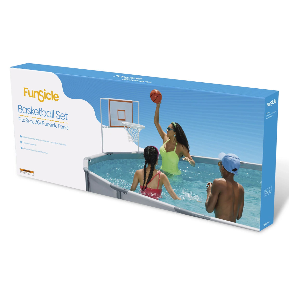 Funsicle BasketballPool Game Set, with Hoop Backboard & Rim, for Frame Swimming Pools, Adults, Unisex