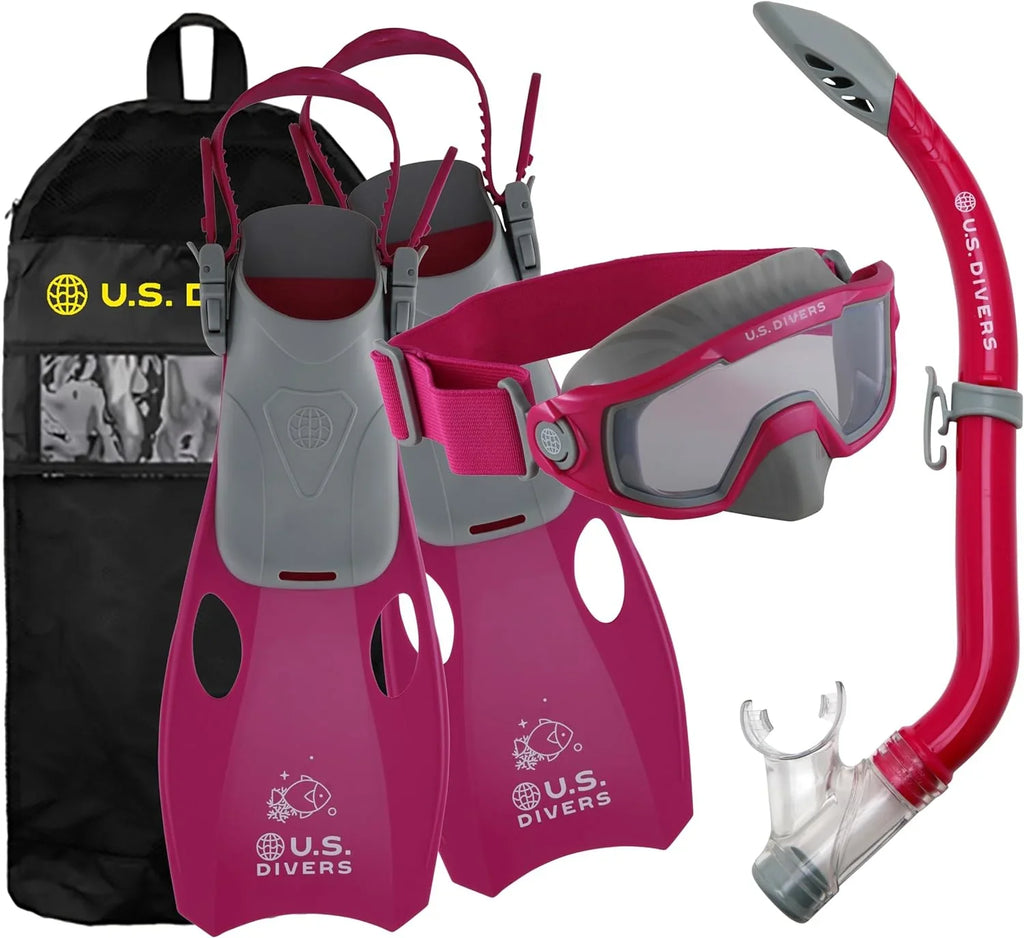 U.S. Divers Avila Jr Snorkling Set, Pink, S/M