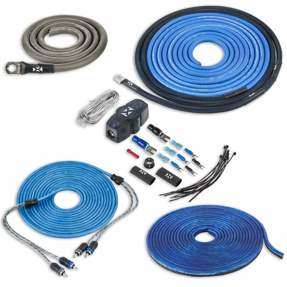 Kenwood eXcelon XR601-1 + MVX Premium XKIT42 600W Max (400W RMS) XR Series 2-ohm Stable Class-D Monoblock Amplifier w/ Bass Knob Included + NVX 4 Gauge Amp Wiring Kit