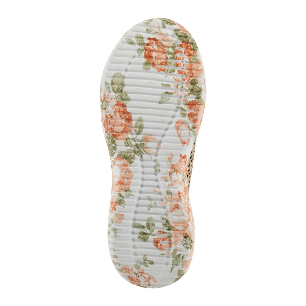 L'Artiste Women's Jazzie Lace-Up Fashion Sneaker with Flowers Beige Multi EU 39/8.5