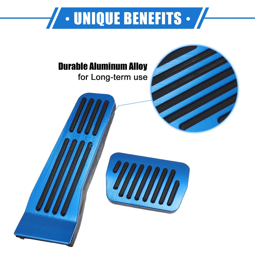 3 Pcs Car Gas Accelerator Brake Foot Rest Pedal Protection Pad for Mazda CX-30 2020-2021 Antislip Blue