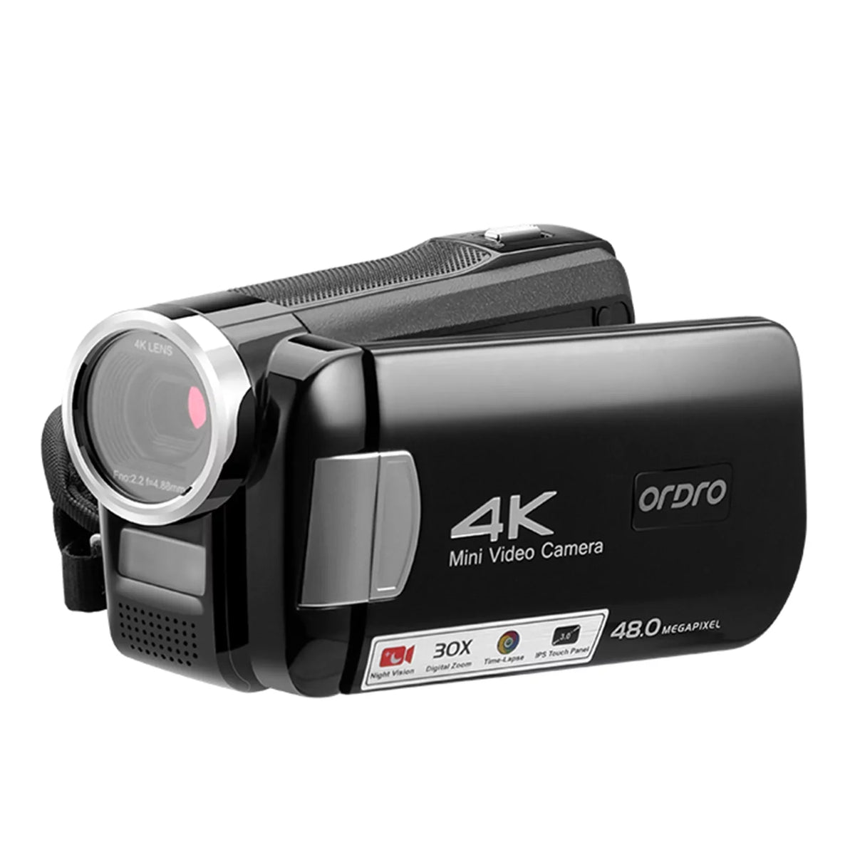 Suzicca AC2 4K Digital Video Camcorder DV Recorder 48MP 30X Digital Zoom IR Night Vision 3.0 Inch IPS Touchscreen with Battery Remote Control Carry Bag