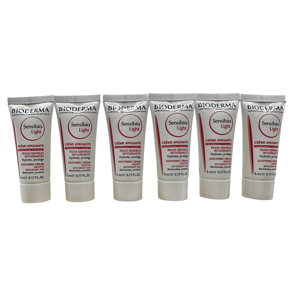 Bioderma Sensibio Light Soothing Cream Sensitive & Intolerant Skin 0.17 oz Set of 6