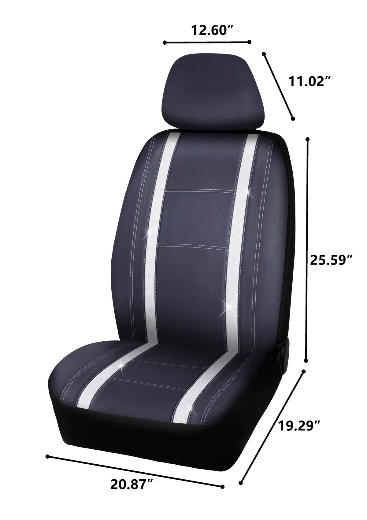 Auto Drive 2 Piece Checker Diamond Car Seat Wrap Premium Leather Black, Universal Fit - 2102SC035