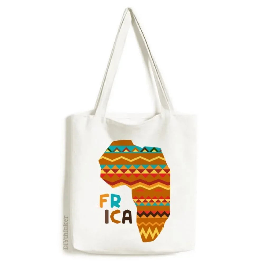Africa Fancy Characters stripes Tote Canvas Bag Shopping Satchel Casual Handbag