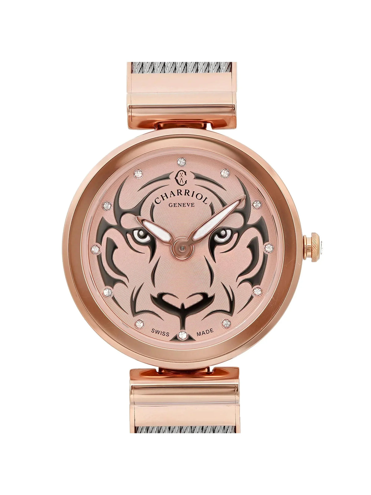 Pre-owned Charriol Forever Tiger Steel Ladies Watch FE32.102.029 (Like New)