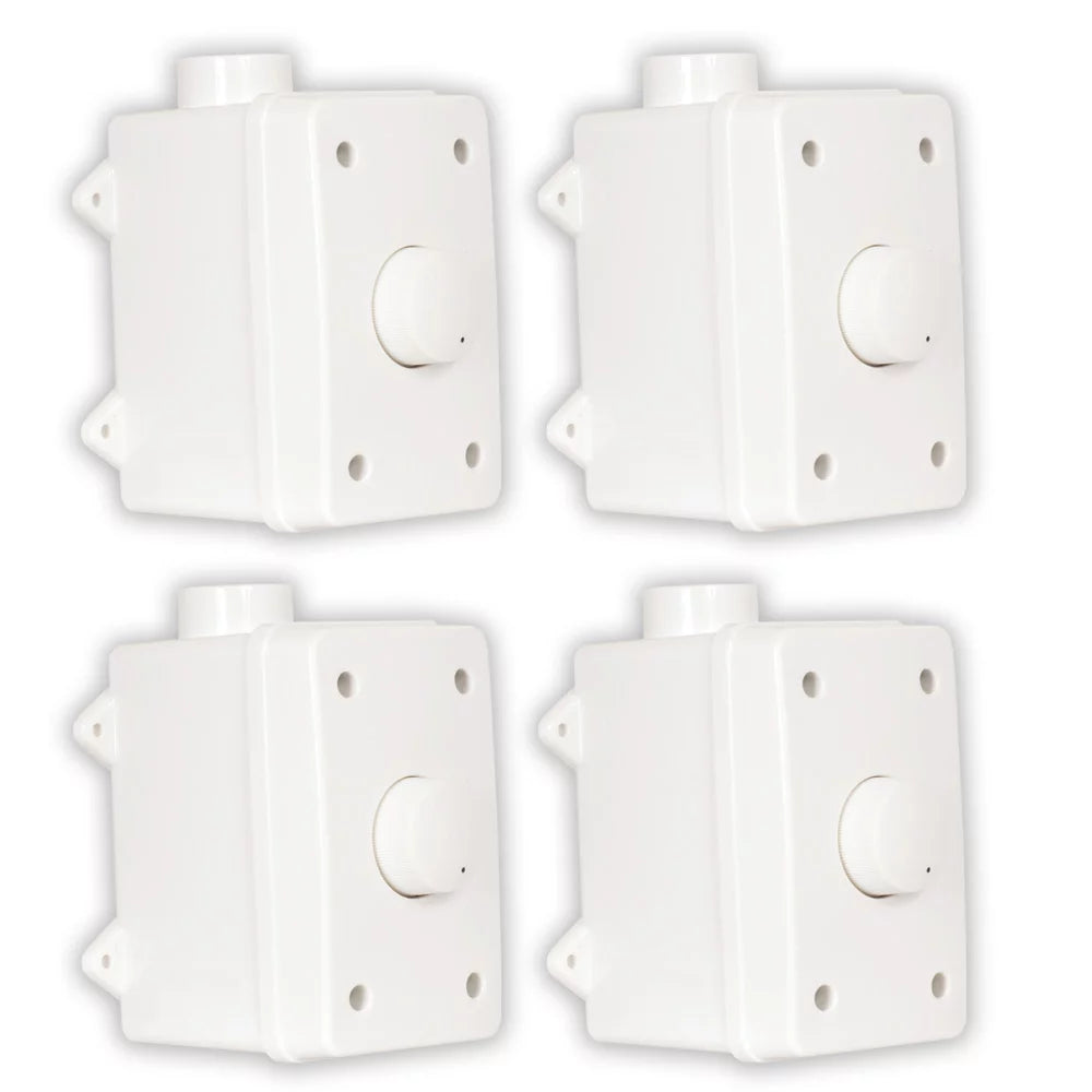 Theater Solutions OVCDW Outdoor Volume Controls White Weatherproof 4 Piece Set