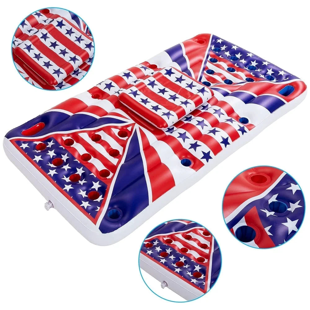 n Flag Floating Beer Pong Float with Built-In Cooler
