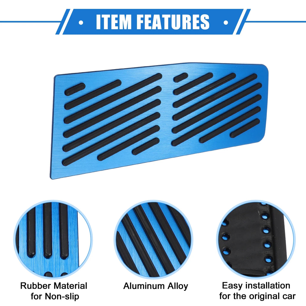 3 Pcs Car Gas Accelerator Brake Foot Rest Pedal Protection Pad for Mazda CX-30 2020-2021 Antislip Blue