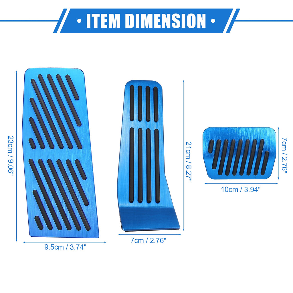 3 Pcs Car Gas Accelerator Brake Foot Rest Pedal Protection Pad for Mazda CX-30 2020-2021 Antislip Blue