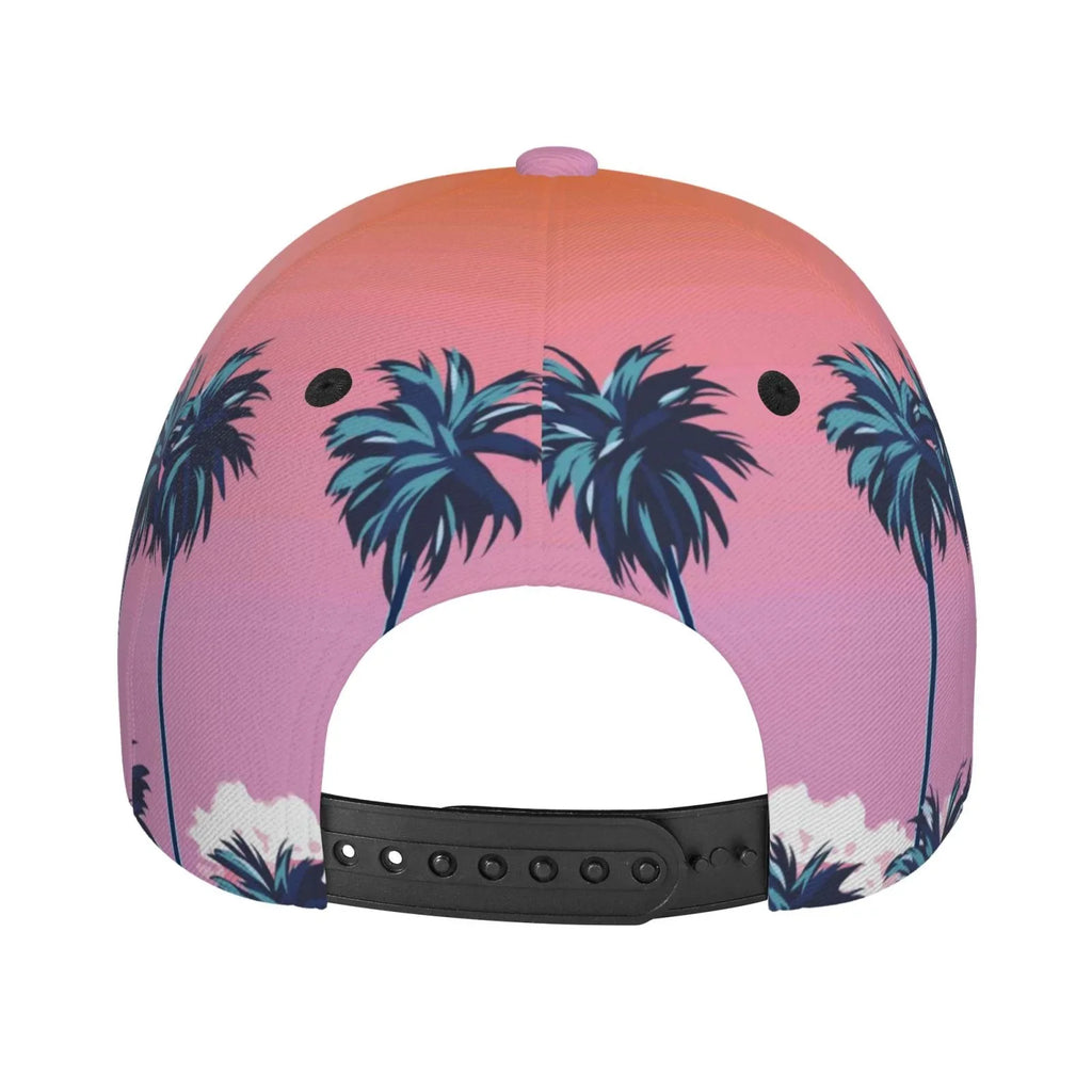Coaee Beach With Palm Trees Adjustable Fashionable Curved Brim Baseball Cap Outdoor Hat, Uv Protection And Non-Stuffy Baseball Cap
