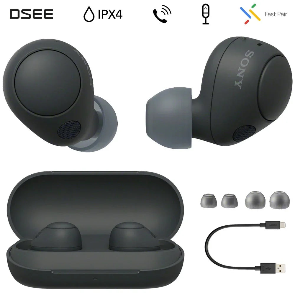 Open Box Sony WF-C700N Truly Wireless Noise Canceling in-Ear Bluetooth Earbud Headphones with Mic and IPX4 Water Resistance, Black