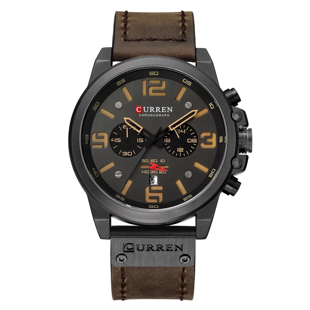 CURREN 8314 Men Watch Quartz Brand Watch Wristwatch Calendar Hour Minute Time Display Leather Watch
