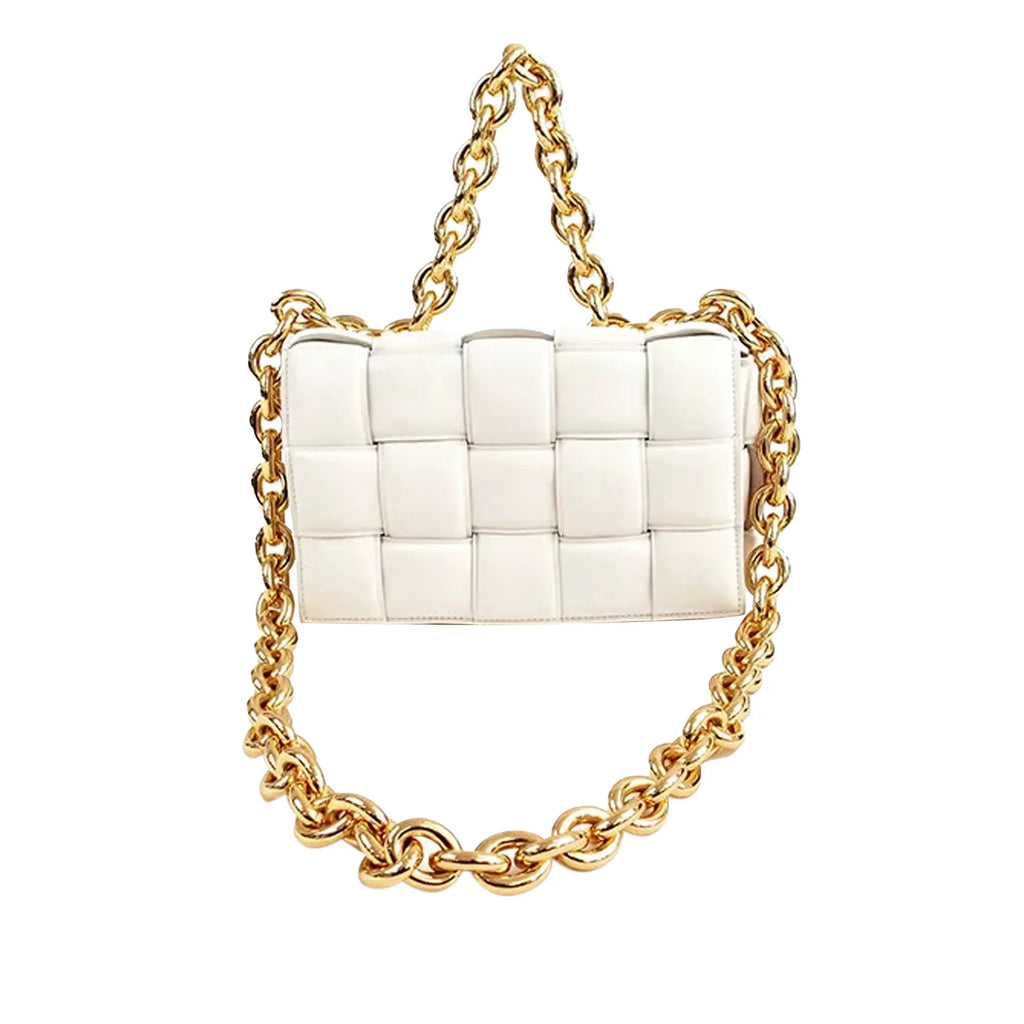 Pre-Owned Authenticated Bottega Veneta Padded Cassette Calf Leather White Shoulder Bag Unisex (Good)