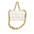 Pre-Owned Authenticated Bottega Veneta Padded Cassette Calf Leather White Shoulder Bag Unisex (Good)