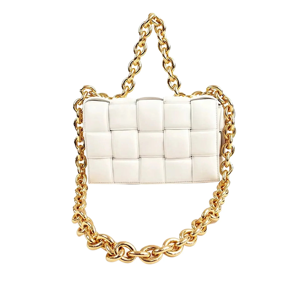 Pre-Owned Authenticated Bottega Veneta Padded Cassette Calf Leather White Shoulder Bag Unisex (Good)