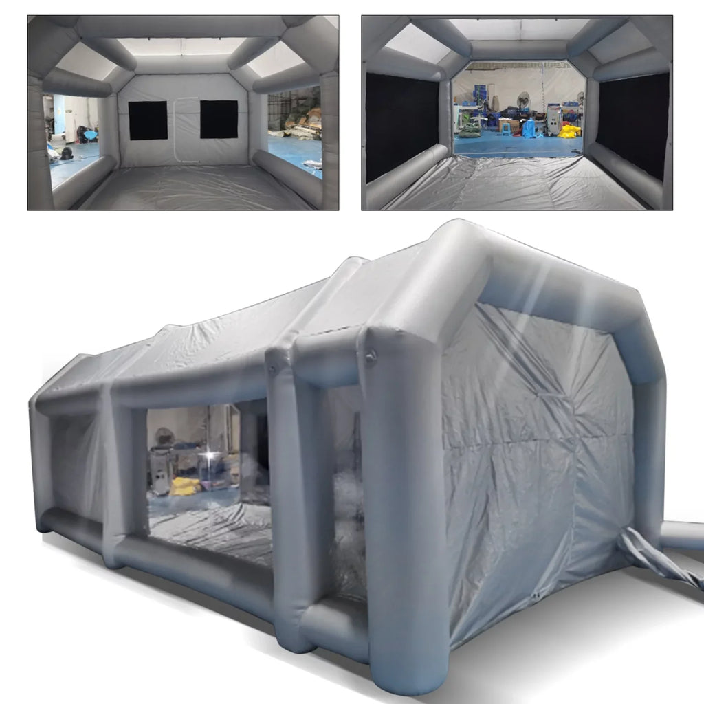 Miumaeov Inflatable Spray Paint Tent Built-in Blower Mobile Portable Giant Paint Spray Booth with Air Filter System and Transparent PVC Windows Inflatable Spray Paint Booth 26x13x10ft