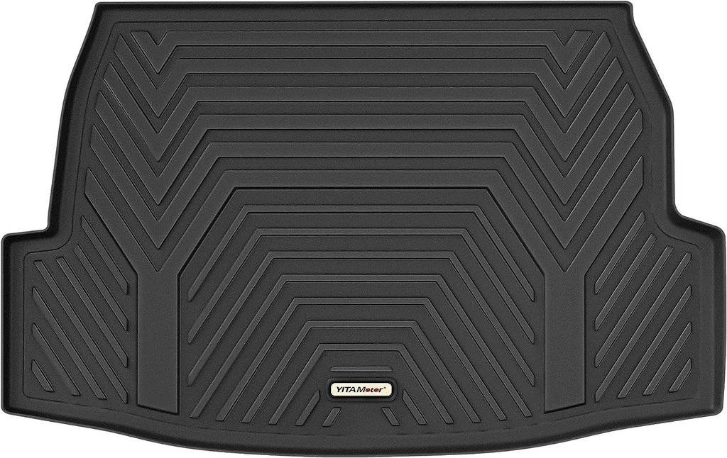 Ledkingdomus Floor Mats 3D Cargo Liner for 2019-2023 Toyota RAV4 Rear Trunk Rubber All Season TPE Black