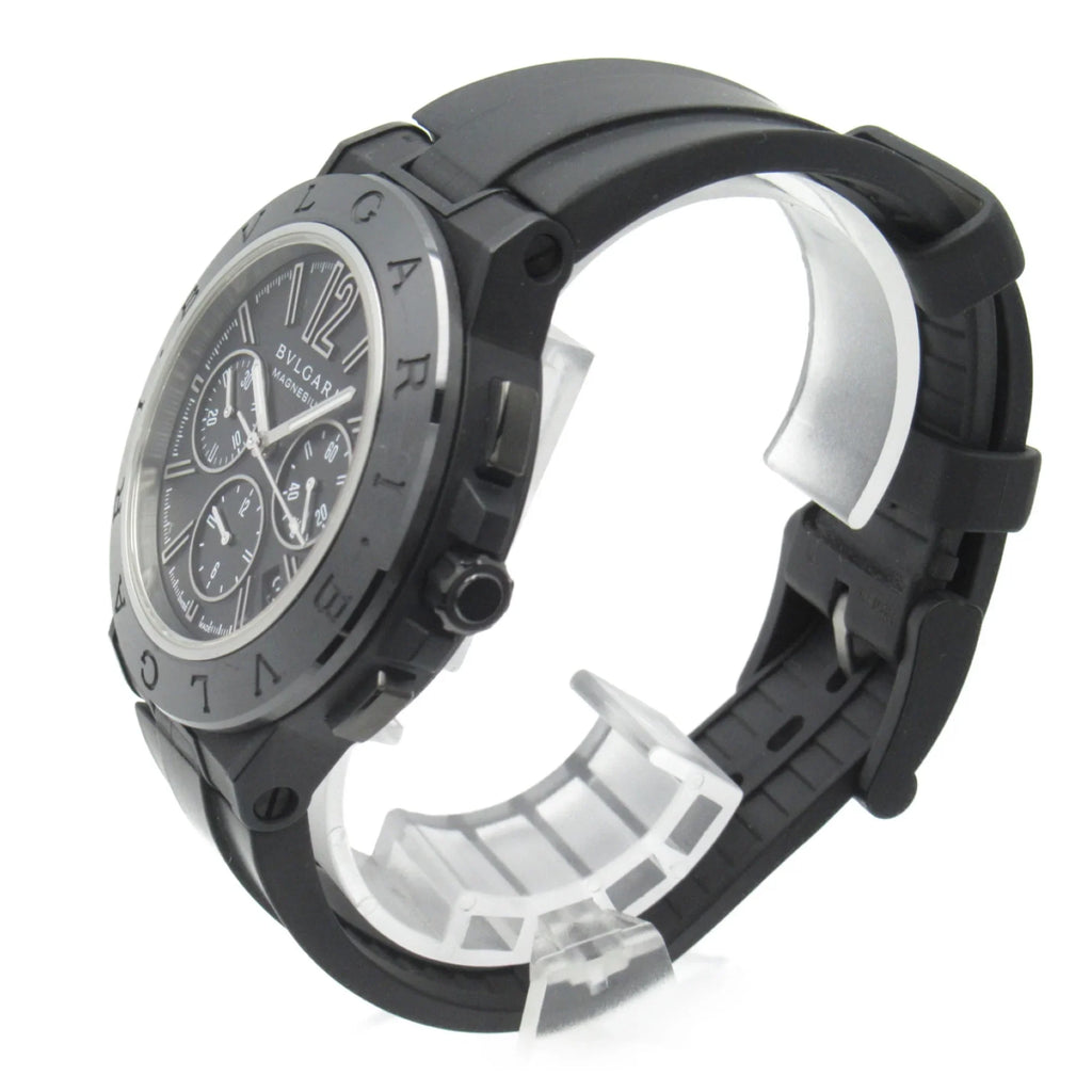 Pre-Owned BVLGARI Diagono Magnesium Chrono Wrist Watch watch Wrist Watch DG42SMCCH Mechanical Automatic Black Rubber belt mag DG42SMCCH (Good)