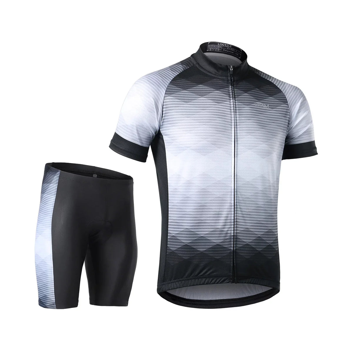 Lixada Men Cycling Jersey Breathable Short Sleeve Bike Shirt and Padded Shorts MTB Bicycle Clothing Suit