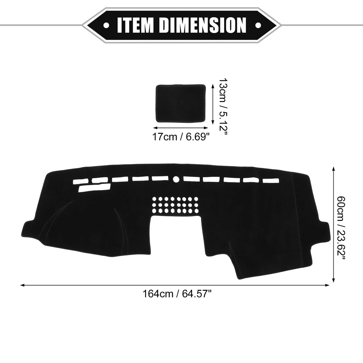 Unique Bargains Car Center Console Dashboard Protection Mat Compatible for Ford F150 2015-2020 Protective Polyester