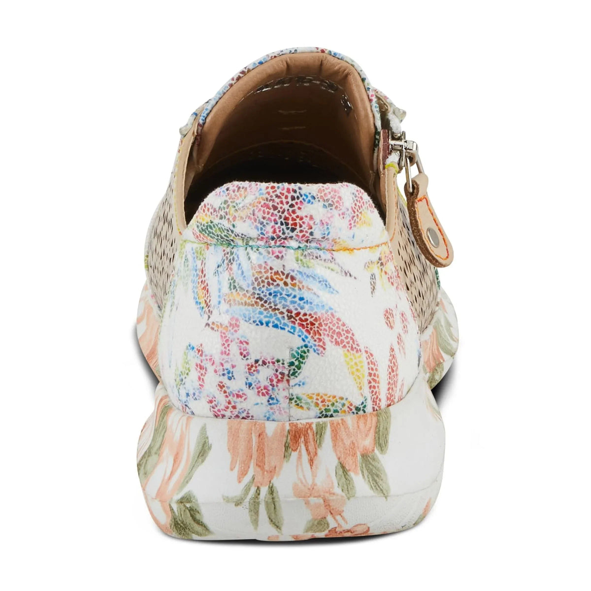 L'Artiste Women's Jazzie Lace-Up Fashion Sneaker with Flowers Beige Multi EU 39/8.5